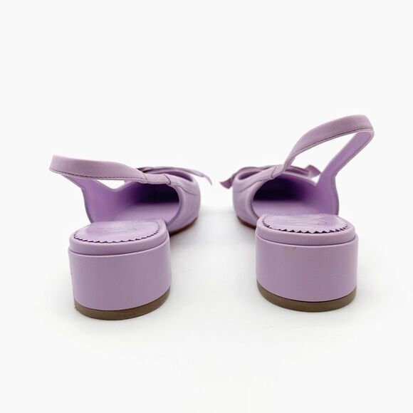 CHRISTIAN LOUBOUTIN Mamaflirt Slingback Ballet Heels Size 37.5 Purple Leather - Picture 10 of 13